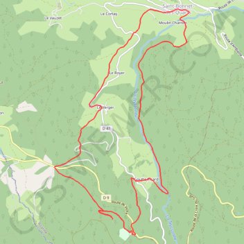 Trace GPS De l'Auberge de Bécajat jusqu'à Saint-Bonnet-des-Quarts, itinéraire, parcours