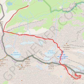 Trace GPS Le Casque (Gavarnie) Pyrénées, itinéraire, parcours