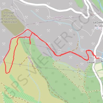Trace GPS Lassac via Salsigne, itinéraire, parcours