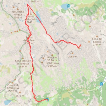 Trace GPS Monte Matto - Col della Paur - Ref Valasco, itinéraire, parcours
