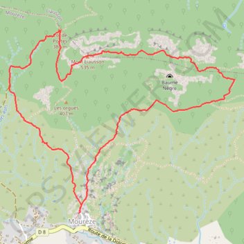 Trace GPS Cirque de Mouréze, itinéraire, parcours