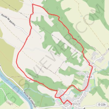 Trace GPS Bondigoux - Croix de la Peyre, itinéraire, parcours