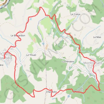 Trace GPS Autour de Saint Genis L'Argentière par Montromand, itinéraire, parcours