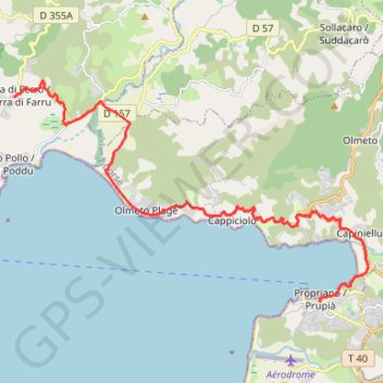 Trace GPS Ajaccio - Bonifacio - Étape 3, itinéraire, parcours