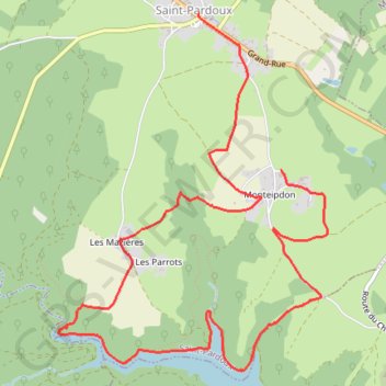 Trace GPS Le Barrage de la Sep - Saint-Pardoux, itinéraire, parcours