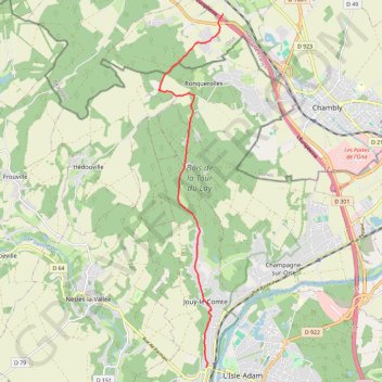 Trace GPS Balade de Bornel à Parmain, itinéraire, parcours