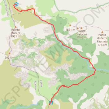 Trace GPS gr20 sud-nord Onda Petra Piana-5221855, itinéraire, parcours