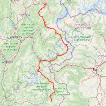 Trace GPS La route des grandes Alpes, itinéraire, parcours