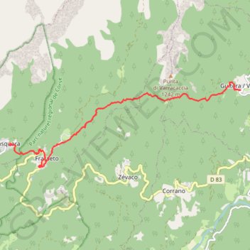 Trace GPS Mare a Mare Centre - de Guitera-les-Bains à Quasquara, itinéraire, parcours