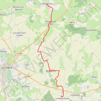 Trace GPS Sur les pas des Maîtres Sonneurs - La Berthenoux - La Motte-Feuilly, itinéraire, parcours