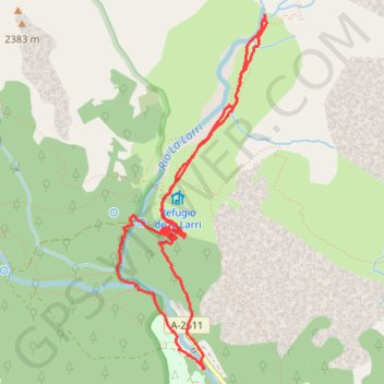 Trace GPS Rando PINETA (Bielsa Aragon esp) Cascade de La Larri, itinéraire, parcours