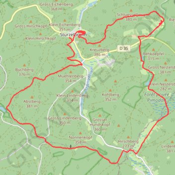 Trace GPS La Main du Prince - Sturzelbronn, itinéraire, parcours