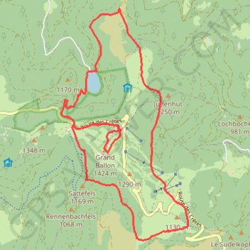 Trace GPS Autour du ballon de Guebwiller, itinéraire, parcours