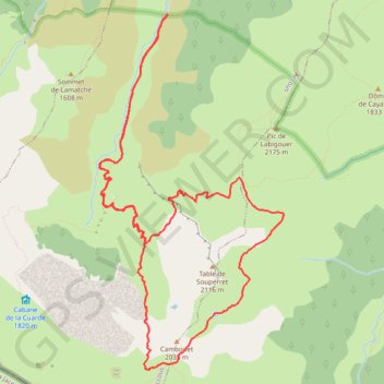 Trace GPS Col de Saoubathoù, itinéraire, parcours