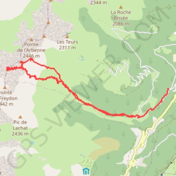 Trace GPS La Grande Muraille depuis le Biollay (Lauzière), itinéraire, parcours