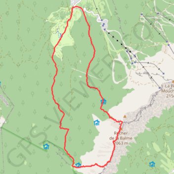 Trace GPS Rochers de la Balme par la Combe de Fer et le Grand Pot, itinéraire, parcours