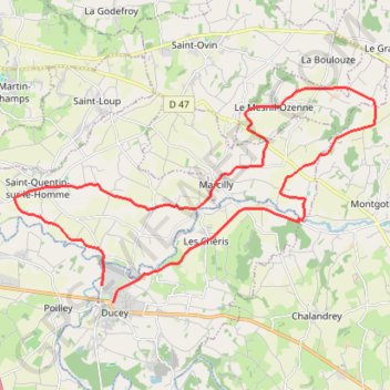 Trace GPS Le Val de l'Oir, itinéraire, parcours