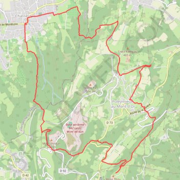 Trace GPS Dans le Mont d'Or, le Mont Verdun et le Mont Thou, itinéraire, parcours