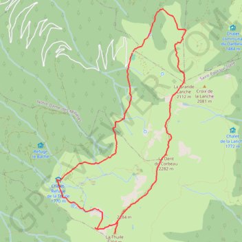 Trace GPS La Dent du Corbeau (Lauzière), itinéraire, parcours