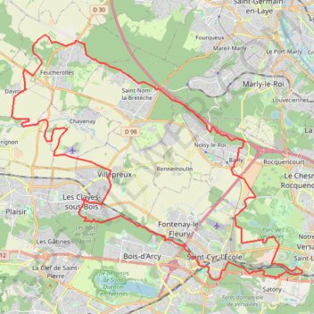 Trace GPS Autour du Château de Versailles, itinéraire, parcours