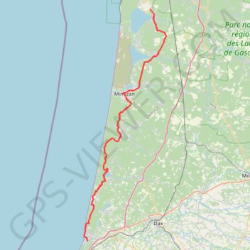 Trace GPS Chemins de Saint-Jacques-de-Compostelle - La Voie du Littoral, itinéraire, parcours