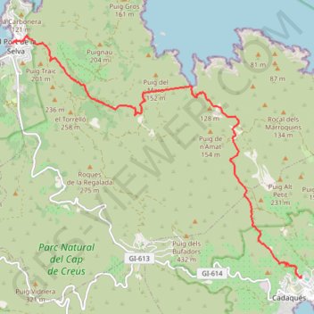 Trace GPS Jour 5 - El Port de la Selva - Cadaqués, itinéraire, parcours