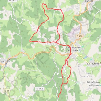 Trace GPS Autour de Saint-Bonnet le Château, itinéraire, parcours