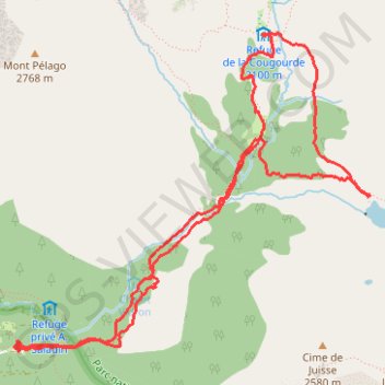 Trace GPS Lac de Trécolpas, refuge de Cougourde, itinéraire, parcours
