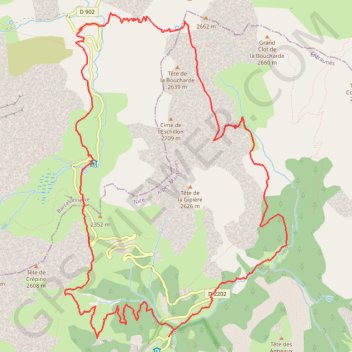 Trace GPS Col de la Boucharde, itinéraire, parcours