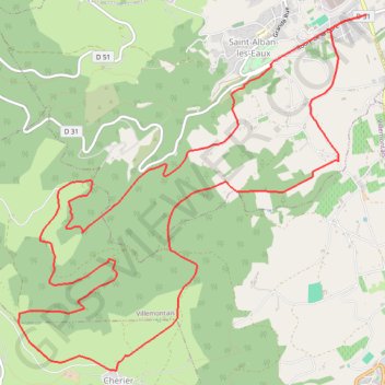 Trace GPS Le Tour du Haut de Sainte-Agathe - Saint-Alban-les-Eaux, itinéraire, parcours