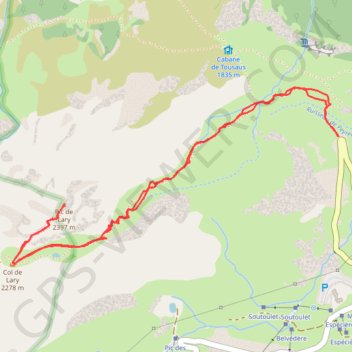 Trace GPS Sortie raquettes à neige au Pic Lary, itinéraire, parcours