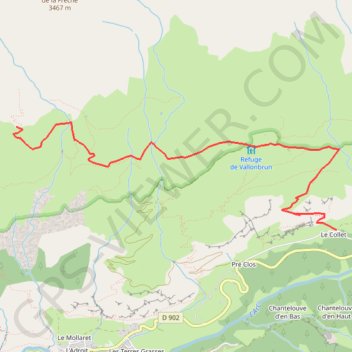Trace GPS La Pierre aux Pieds (Vanoise), itinéraire, parcours