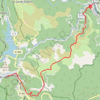 Trace GPS GR Chassezac - Étape 3, itinéraire, parcours