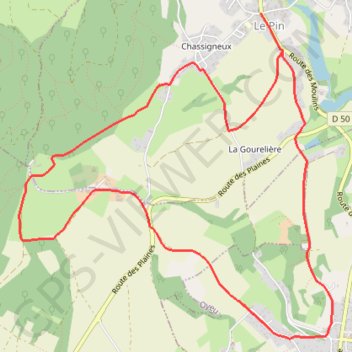 Trace GPS Pays Voironnais - Circuit de la Grange Dîmière, itinéraire, parcours