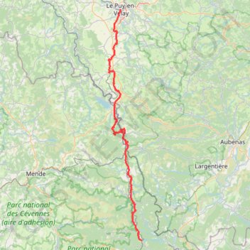 Trace GPS GR700 Du Puy-en-Velay (Haute-Loire) à Chamborigaud (Gard), itinéraire, parcours