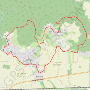 Trace GPS Salency de la Rosière, itinéraire, parcours
