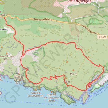Trace GPS Massif des Calanques, itinéraire, parcours