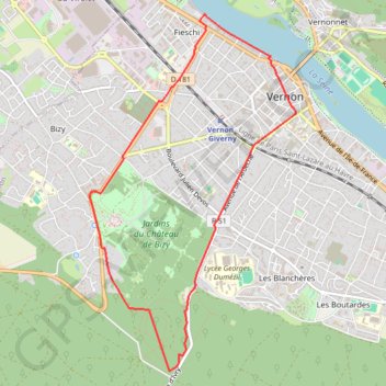 Trace GPS Entre musée et château - Vernon, itinéraire, parcours