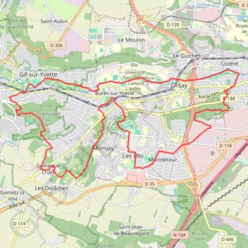 Trace GPS Gometz-le-Chatel, itinéraire, parcours