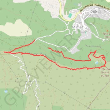 Trace GPS Tête du Grand Puech depuis Mimet, itinéraire, parcours