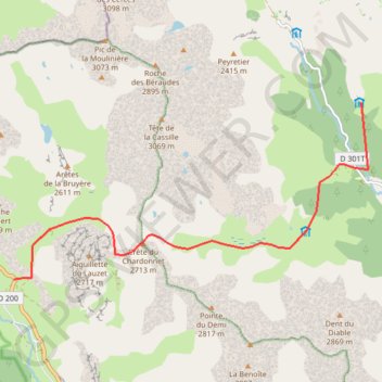 Trace GPS Le lauzet - refuge du Ricou, itinéraire, parcours
