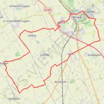 Trace GPS Circuit de l'Houtland intérieur - Socx, itinéraire, parcours