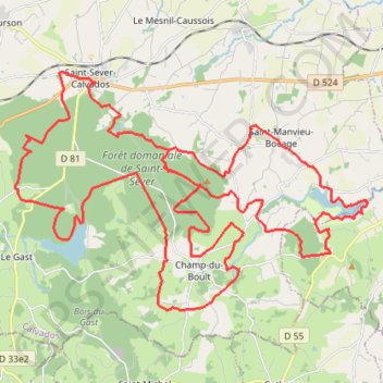 Trace GPS De Saint-Sever-Calavados au Lac de la Dathée, itinéraire, parcours