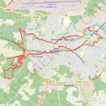 Trace GPS Rando Mont de marsan, itinéraire, parcours