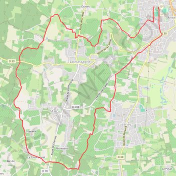 Trace GPS Anse de Lachassagne à Lucenay, itinéraire, parcours