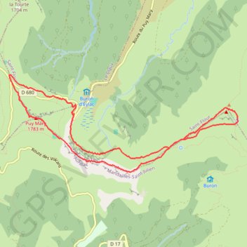 Trace GPS Rando bivouac au Puy Mary, itinéraire, parcours