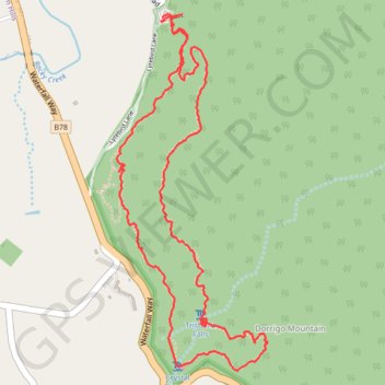 Trace GPS Tristania Falls - Crystal Shower Falls - Hardwood Lookout - Wonga Walk, itinéraire, parcours