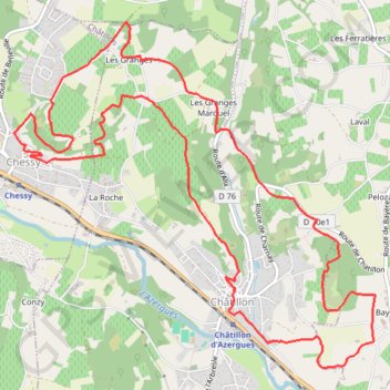 Trace GPS 28 oct. 2022 chatillon chessy, itinéraire, parcours