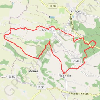 Trace GPS De Plagnole à Forgues, itinéraire, parcours