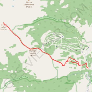 Trace GPS Olympic Summit - Mount Allan, itinéraire, parcours